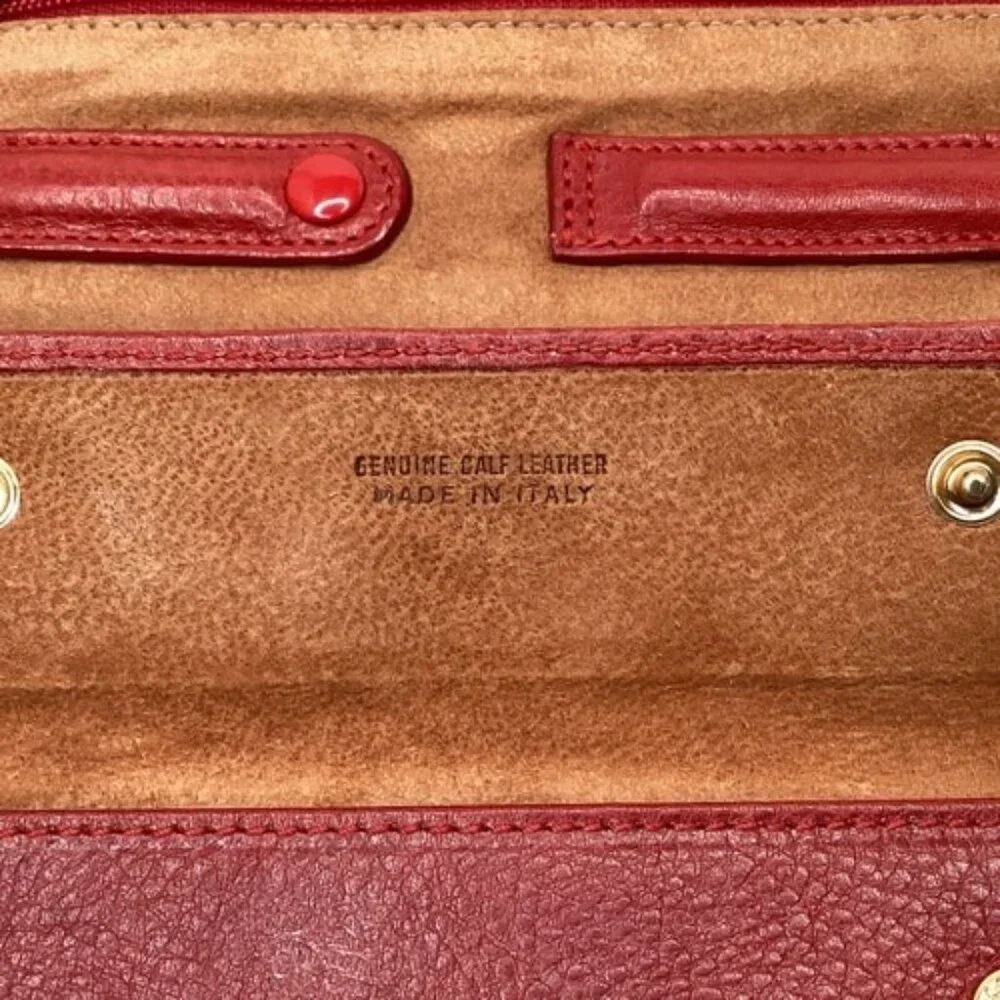 Gigliod'Oro Italian Leather Tri-Fold Wallet Burgundy Oxblood Fold Over Organizer - Picture 5 of 9